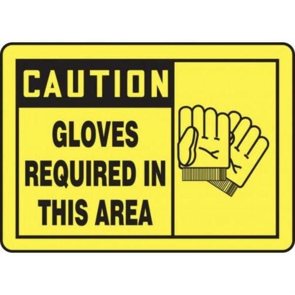 Accuform OSHA CAUTION Safety Sign GLOVES MPPE784XT MPPE784XT - main